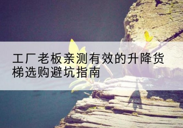 观山湖升降货梯怎么选-工厂老板亲测有效的升降货梯选购避坑指南